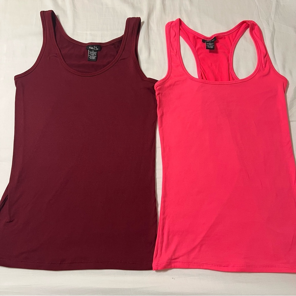 Rue21 Tank Tops, Burgundy and Bright Pink, both size Medium